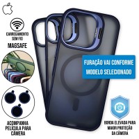 Capa iPhone 16 Pro Max - Metal Stand Fosca Magsafe Navy Blue
